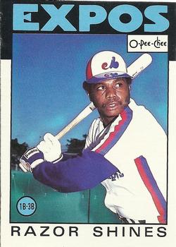 1986 O-Pee-Chee Baseball Cards 132     Razor Shines